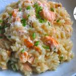 riso semplice al salmone e panna