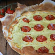 torta salata ricotta pomodorini e basilico