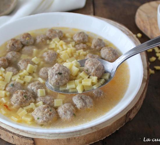 Polpettine in brodo con i quadrucci