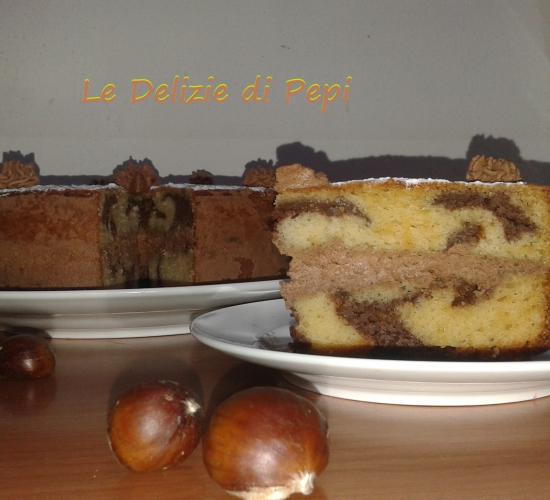 Torta con crema di castagne